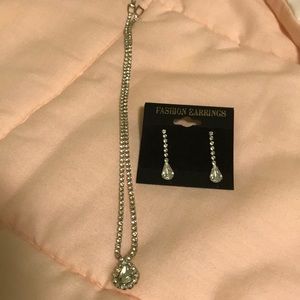 Prom Perfect Rhinestone Set: Necklace and Earrings